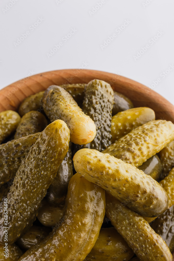 pickled vegetables on a white acrylic background pickled vegetables on a white acrylic background