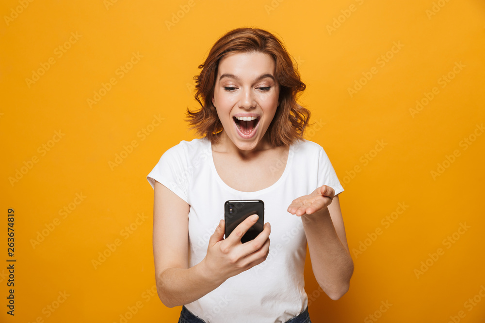Portrait of a happy lovely girl standing isolated Portrait of a happy lovely girl standing isolated