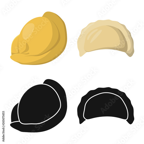 Vector design of products  and cooking icon. Collection of products  and appetizer stock symbol for web.
