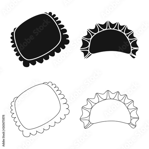 Vector design of products  and cooking symbol. Collection of products  and appetizer stock vector illustration.