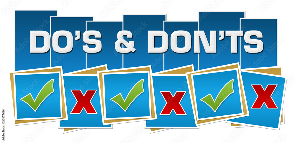 Dos And Donts Blue Squares Stripes Dos And Donts Blue Squares Stripes