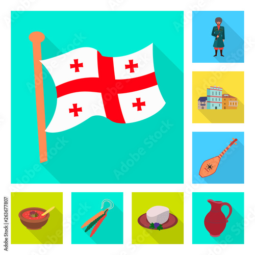 Isolated object of culture and sightseeing sign. Set of culture and originality stock vector illustration.