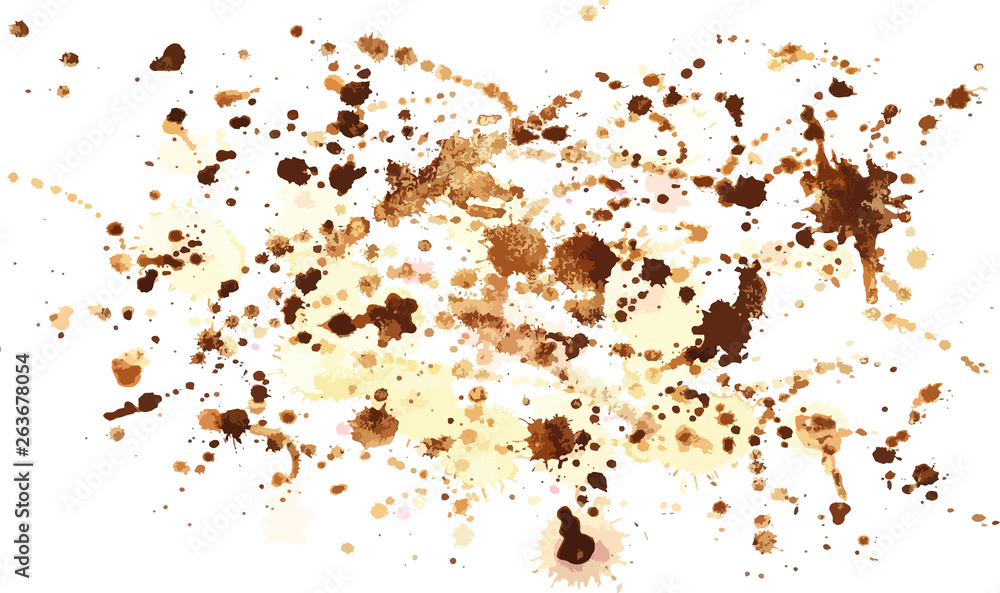 scattered coffee stains