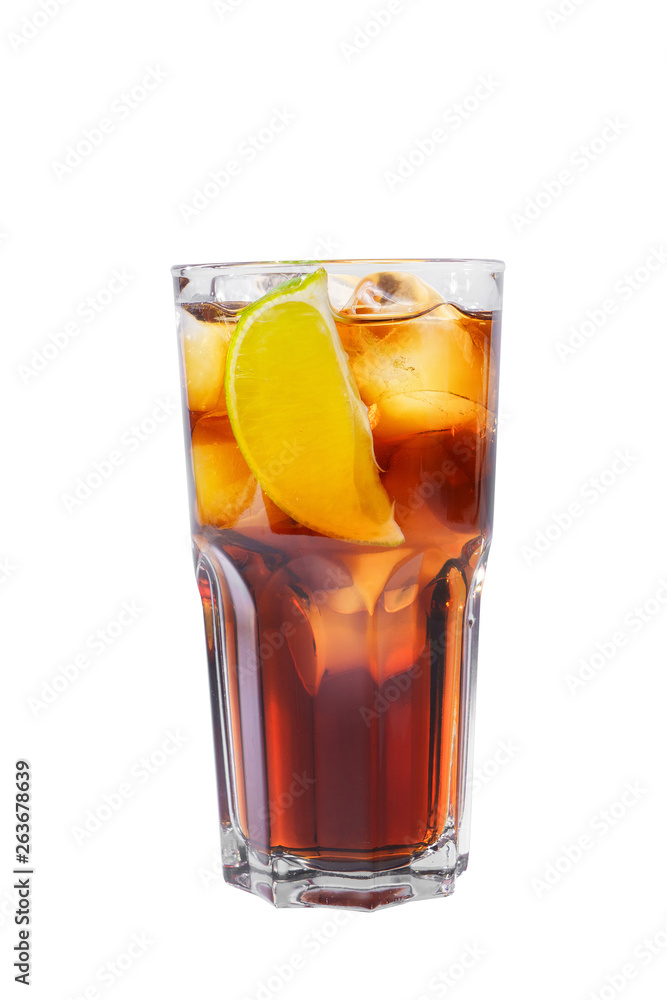 Summer cocktail on isolated white background Summer cocktail on isolated white background