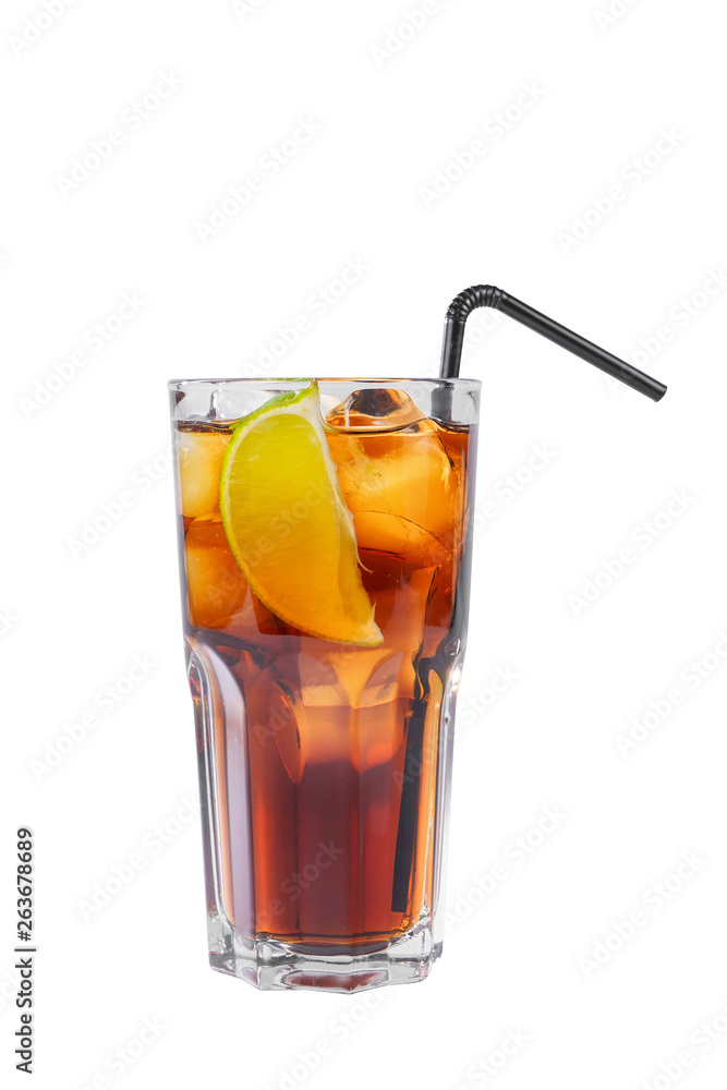 Summer cocktail on isolated white background Summer cocktail on isolated white background