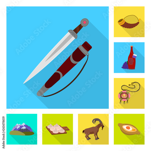 Isolated object of culture and sightseeing sign. Collection of culture and originality stock symbol for web.