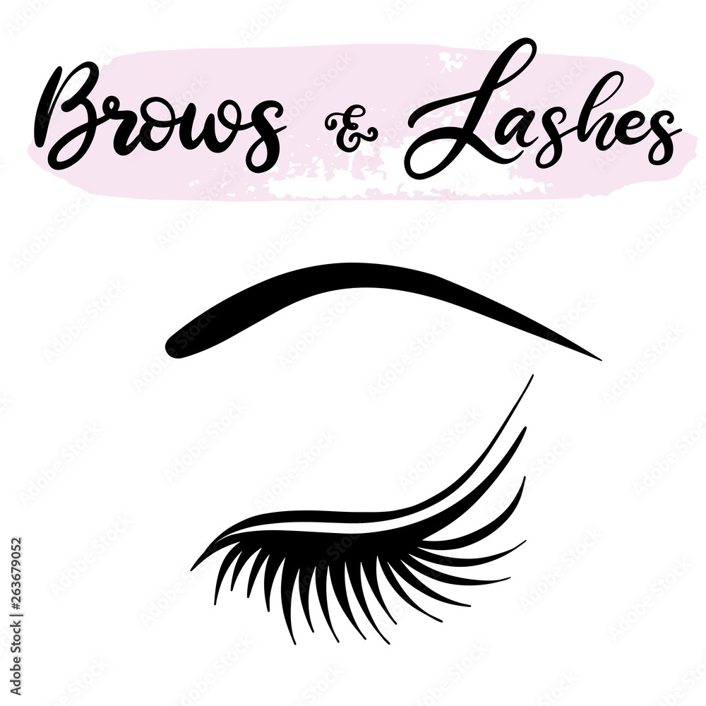 Lashes lettering vector illustration Lashes lettering vector illustration