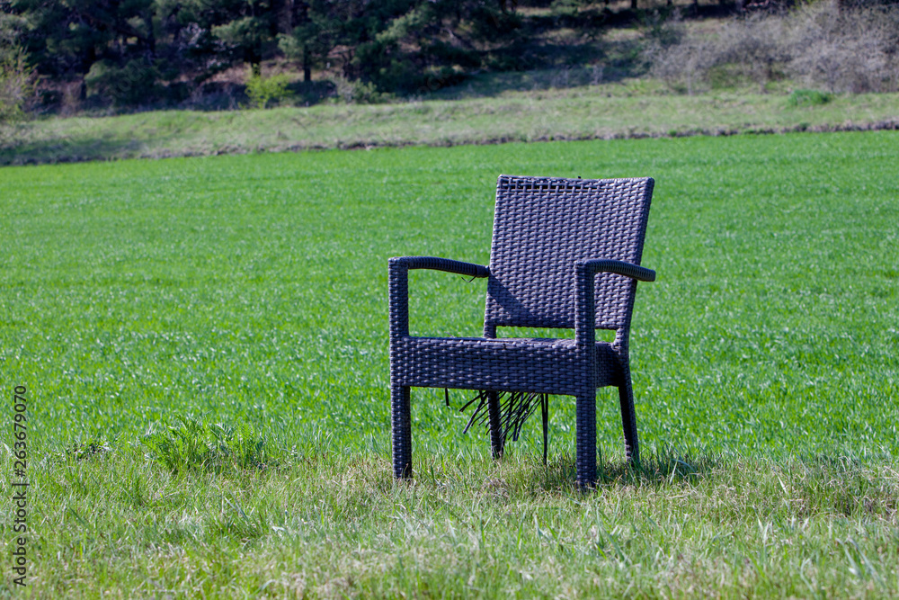 chair in the field