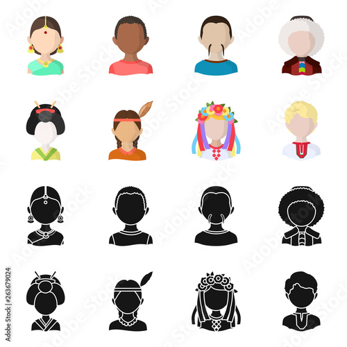 Isolated object of imitator and resident symbol. Set of imitator and culture stock vector illustration.