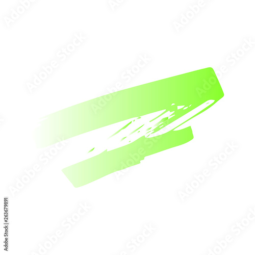 Green hand draw  brush stroke. Decorative colored frame. Grunge banner, substrate.