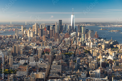 Photography Aerial view of New York City skyline, Manhattan