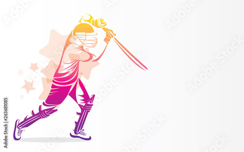 cricket playing player poster design