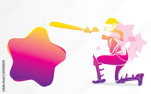 cricket playing player poster design