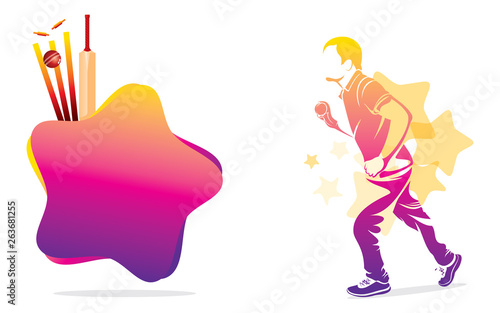 cricket playing player poster design