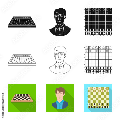 Vector illustration of checkmate and thin sign. Collection of checkmate and target vector icon for stock.