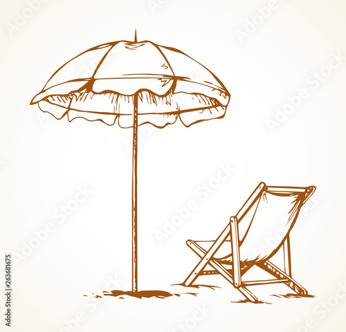 Fotografie, Tablou Parasol. Vector drawing
