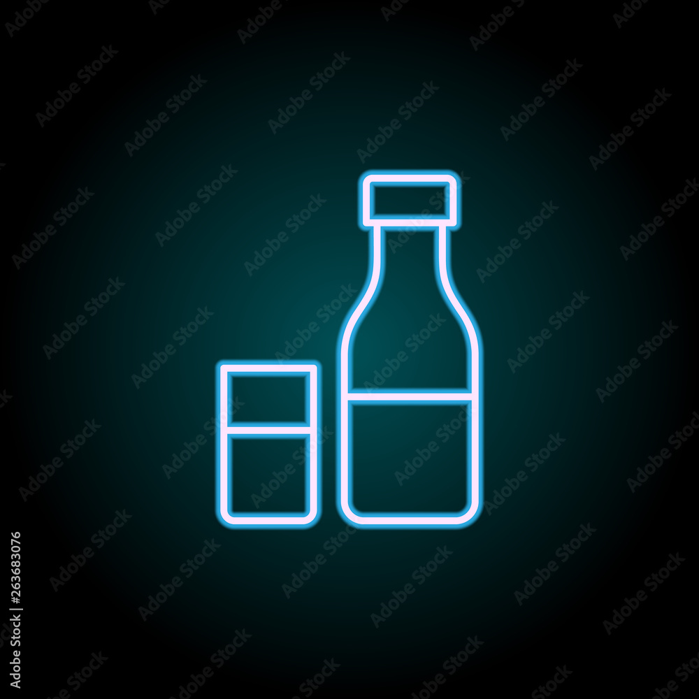 bottle of milk neon icon. Elements of Food set. Simple icon for websites, web design, mobile app, info graphics bottle of milk neon icon. Elements of Food set. Simple icon for websites, web design, mobile app, info graphics