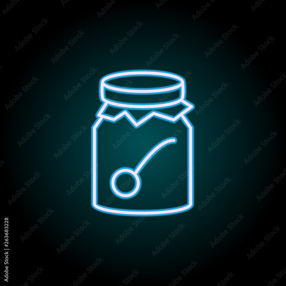Cherry jam neon icon. Elements of Food set. Simple icon for websites, web design, mobile app, info graphics Cherry jam neon icon. Elements of Food set. Simple icon for websites, web design, mobile app, info graphics