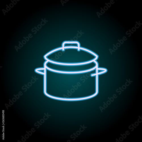 pan neon icon. Elements of Food set. Simple icon for websites, web design, mobile app, info graphics