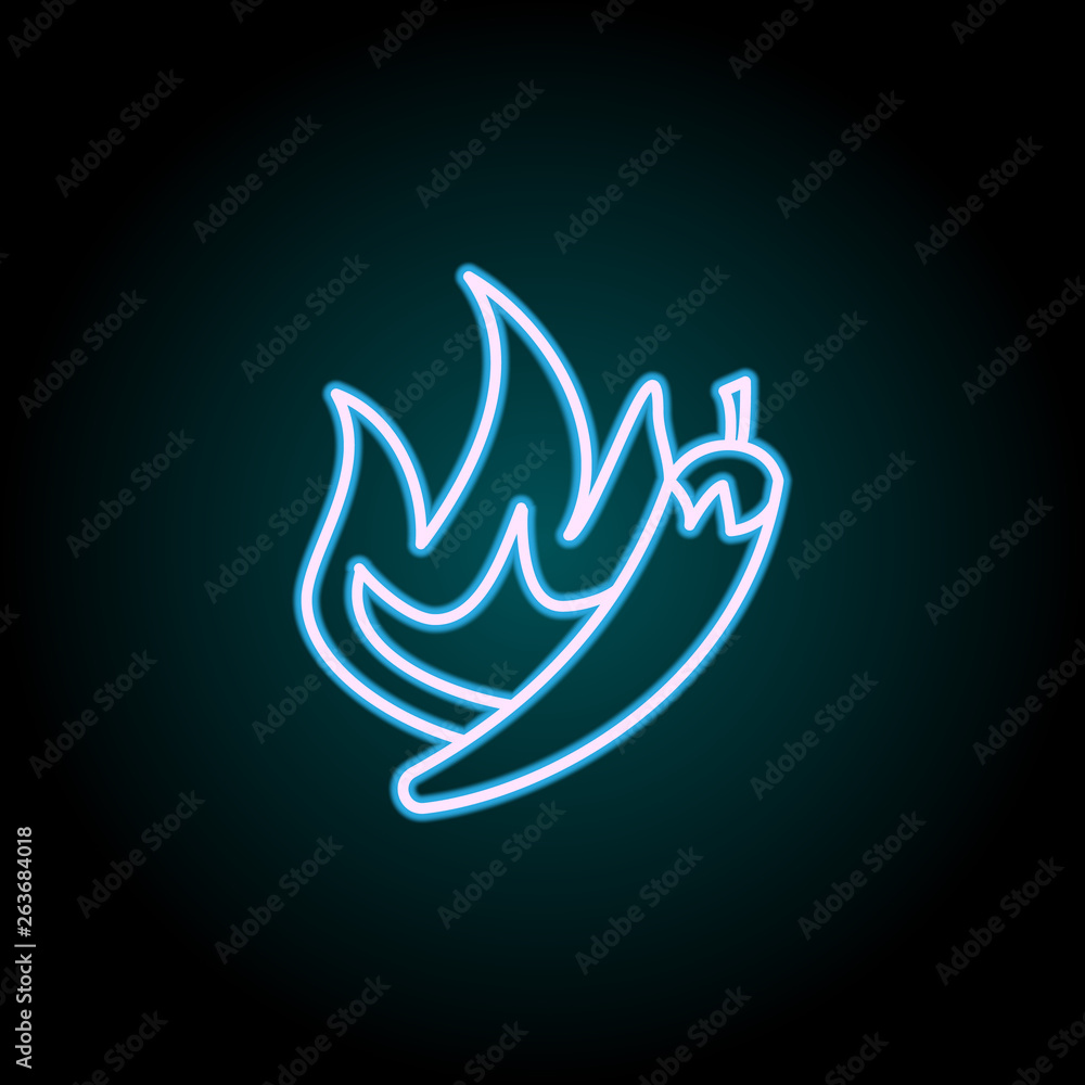 hot peppers neon icon. Elements of Food set. Simple icon for websites, web design, mobile app, info graphics hot peppers neon icon. Elements of Food set. Simple icon for websites, web design, mobile app, info graphics