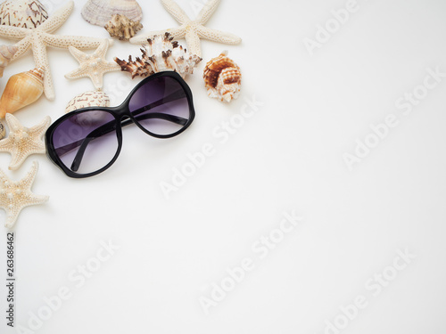 Summer holiday background, Beach accessories