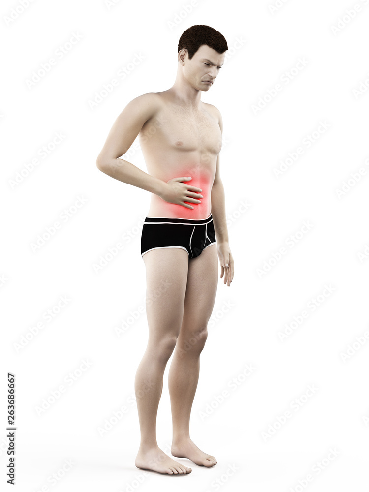 3d rendered medically accurate illustration of a mans painful stomach 3d rendered medically accurate illustration of a mans painful stomach