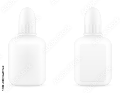 medical drops in a plastic bottle for the treatment of diseases empty template blank stock vector illustration