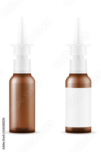 medical drops in a glass bottle for the treatment of diseases empty template blank stock vector illustration