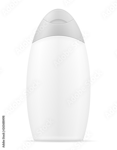 shampoo in a plastic bottle for washing hair empty template blank stock vector illustration