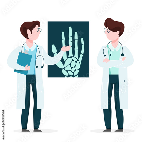 Doctor looking at x-ray