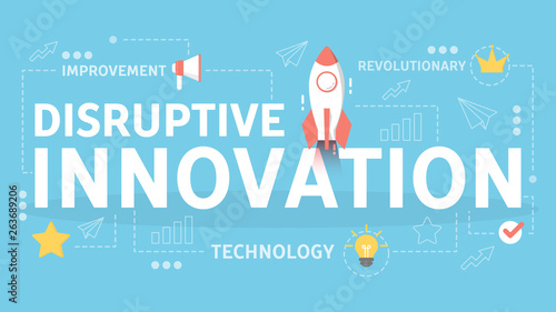 Disruptive innovation concept. Creative idea and unique