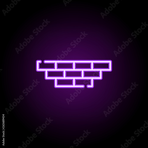 bricks, wall neon icon. Elements of construction set. Simple icon for websites, web design, mobile app, info graphics