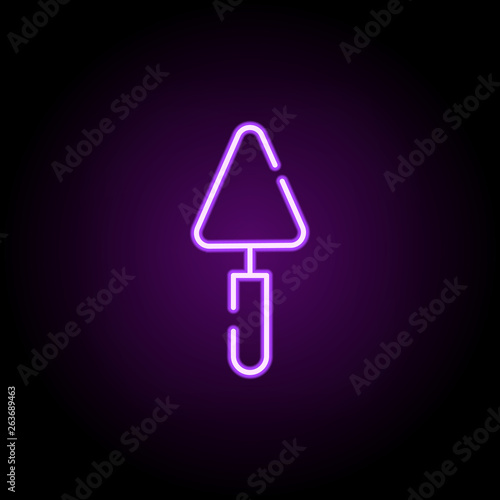 trowel for repair neon icon. Elements of construction set. Simple icon for websites, web design, mobile app, info graphics