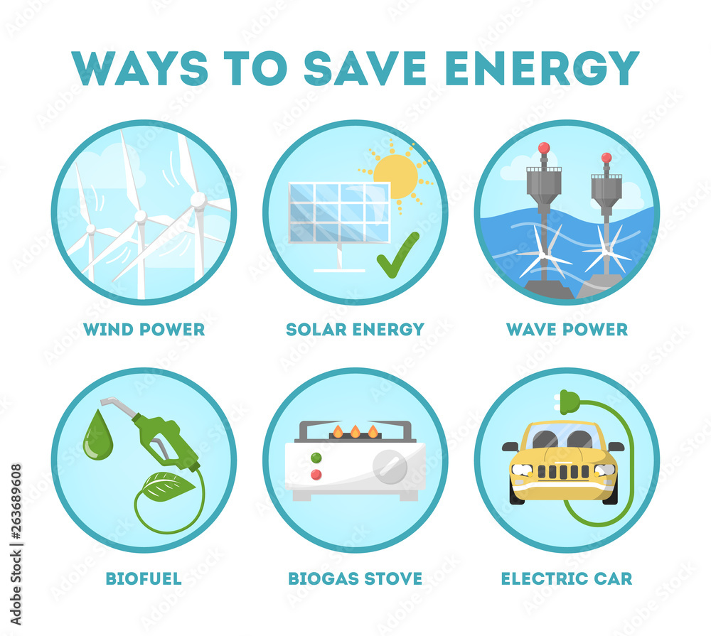How to save the electricity instruction concept