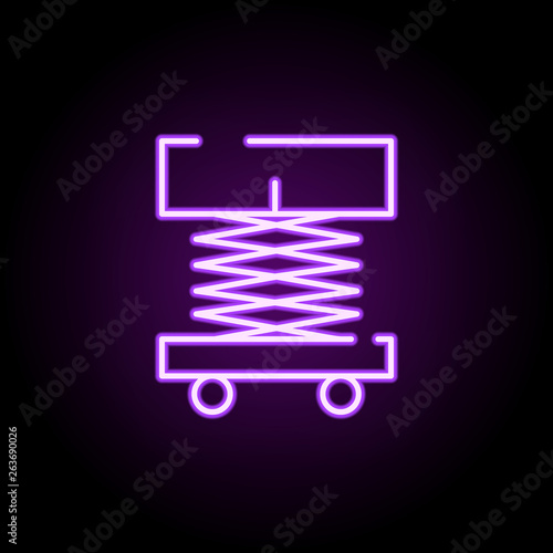 forklift, lifting machine neon icon. Elements of construction set. Simple icon for websites, web design, mobile app, info graphics