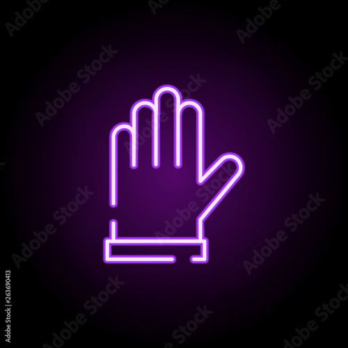 gloves for work neon icon. Elements of construction set. Simple icon for websites, web design, mobile app, info graphics