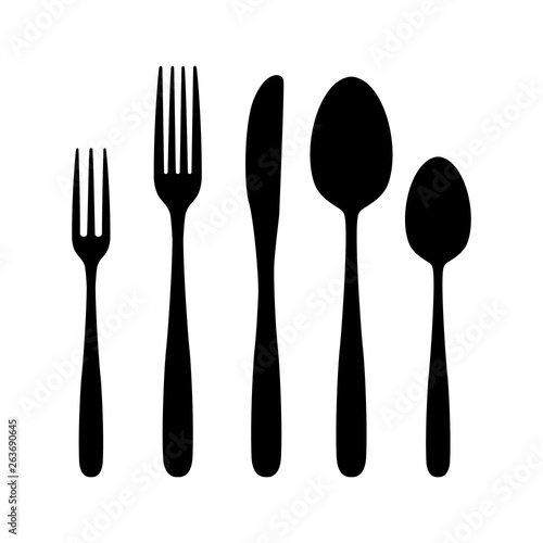The contours of the cutlery, isolated.