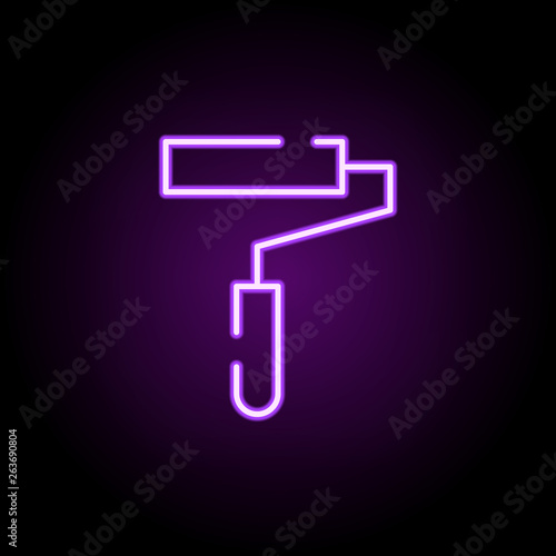 paint roller neon icon. Elements of construction set. Simple icon for websites, web design, mobile app, info graphics