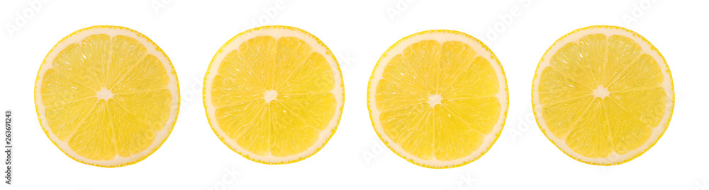 Fresh sliced lemon isolated on white background with clipping path Fresh sliced lemon isolated on white background with clipping path