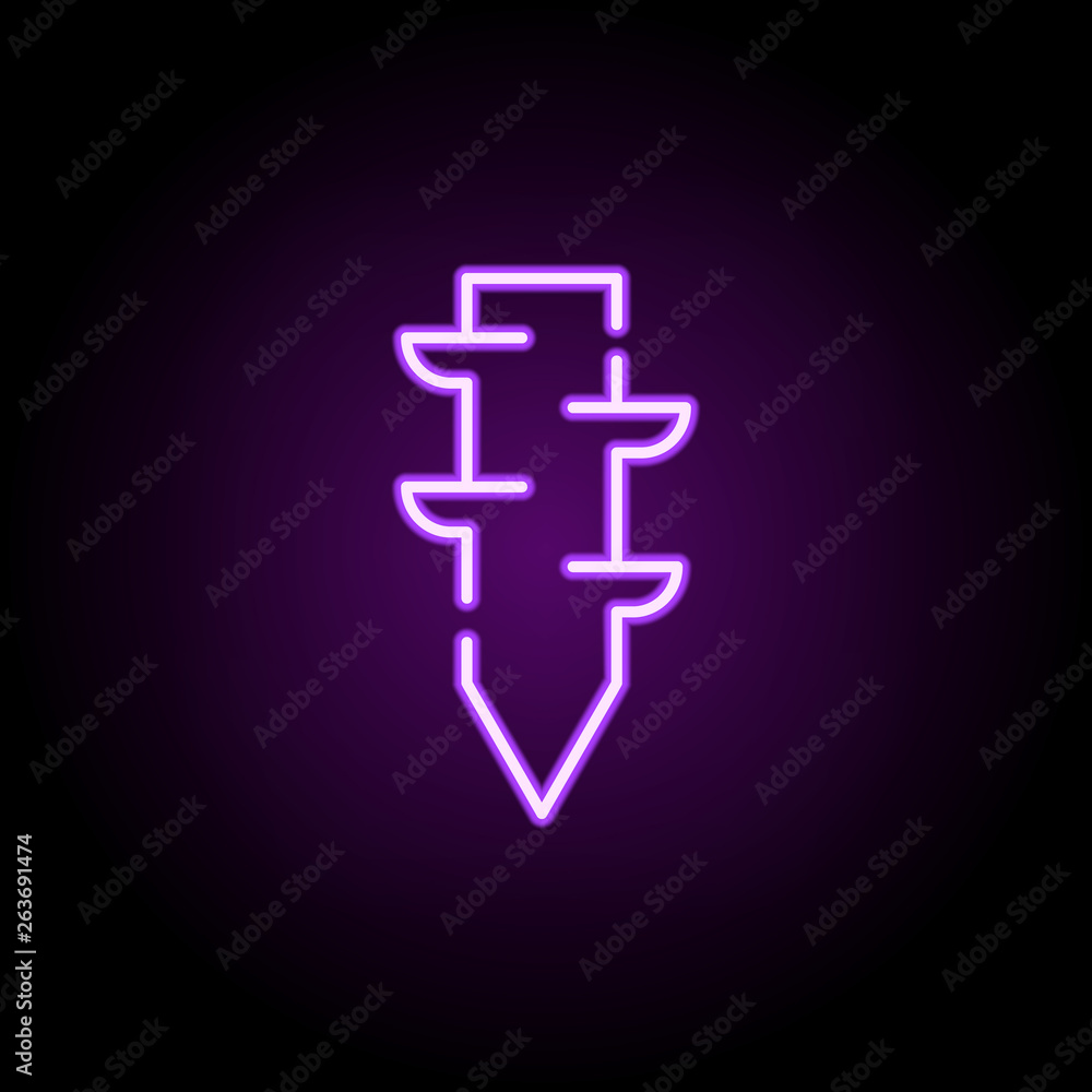 drill tip neon icon. Elements of construction set. Simple icon for websites, web design, mobile app, info graphics drill tip neon icon. Elements of construction set. Simple icon for websites, web design, mobile app, info graphics