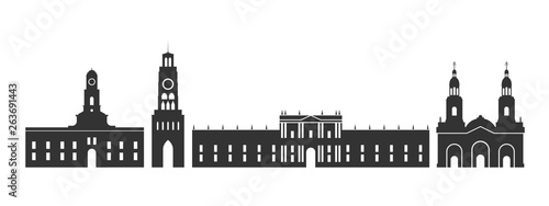 1_Chile logo. Isolated Chilean architecture on white background