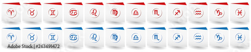 Zodiac male and female files blue and red