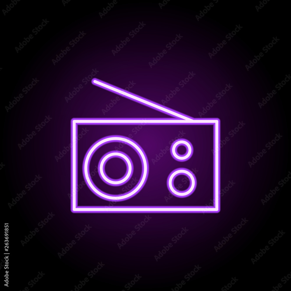 radio neon icon. Elements of web set. Simple icon for websites, web design, mobile app, info graphics radio neon icon. Elements of web set. Simple icon for websites, web design, mobile app, info graphics