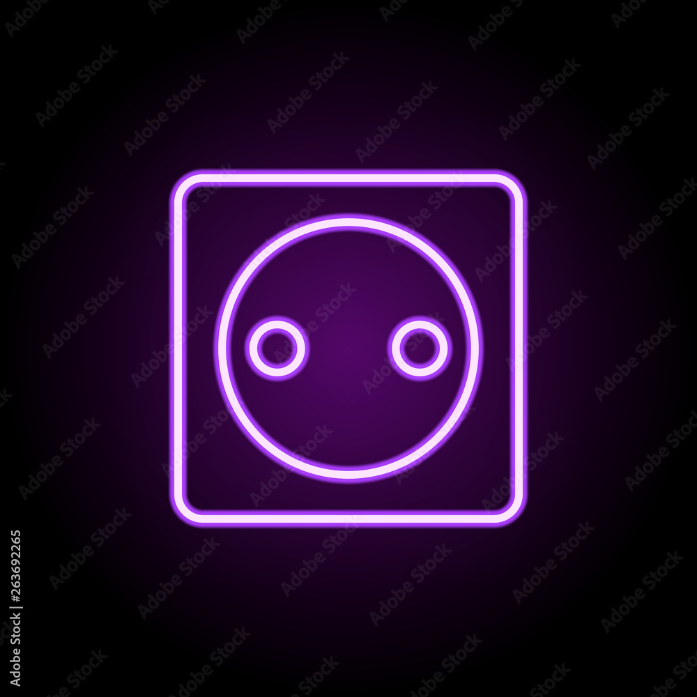 Sockets neon icon. Elements of web set. Simple icon for websites, web design, mobile app, info graphics Sockets neon icon. Elements of web set. Simple icon for websites, web design, mobile app, info graphics