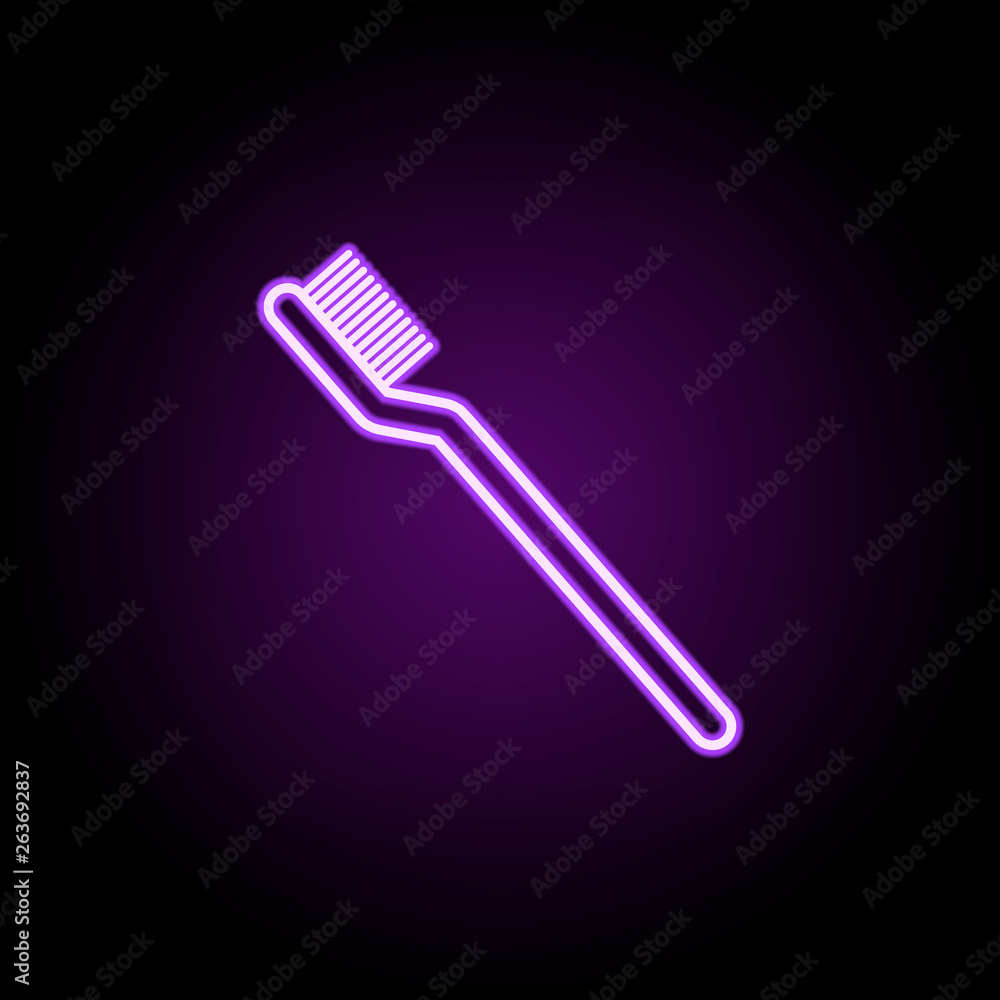 Toothbrush neon icon. Elements of web set. Simple icon for websites, web design, mobile app, info graphics Toothbrush neon icon. Elements of web set. Simple icon for websites, web design, mobile app, info graphics