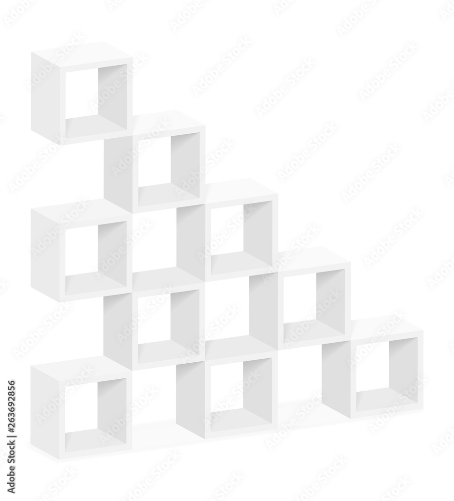 shelving rack for exhibition presentation or advertising of products and goods empty template for design stock vector illustration shelving rack for exhibition presentation or advertising of products and goods empty template for design stock vector illustration