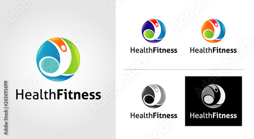 Health Fitness Logo Template Set