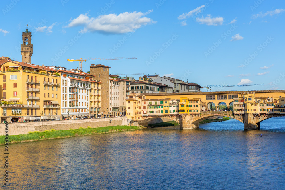 Ponte Vecchio bridge in Florence Arno River