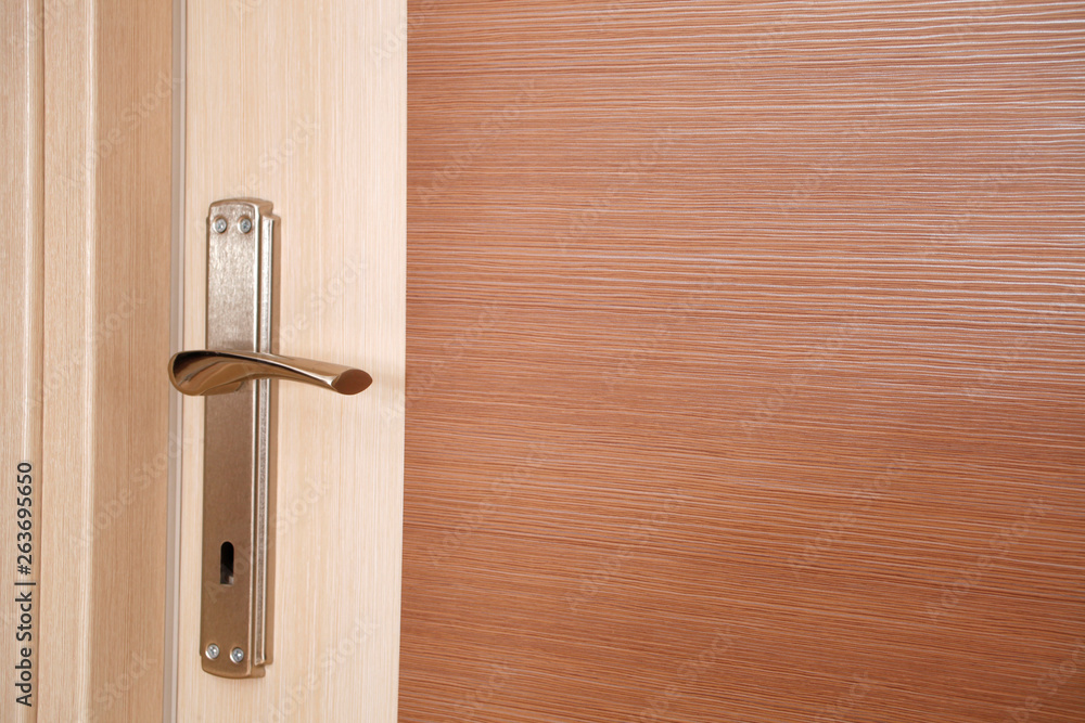 Modern wooden door close-up Modern wooden door close-up