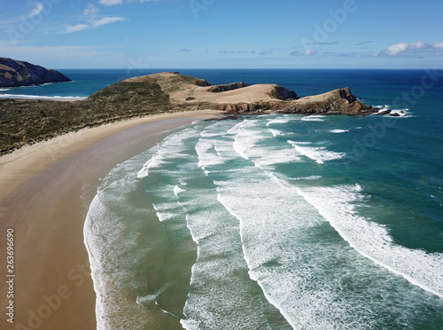 Surat Bay Aerial views, Catlins, Southland, New Zealand photo